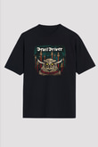Devil Driver Baskılı Unisex Siyah Oversize Tişört