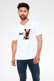 Devil May Cry Beyaz Unisex V Yaka Tişört