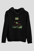 Devo Baskılı Unisex Siyah Hoodie