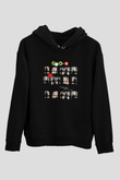 Devo Baskılı Unisex Siyah Hoodie