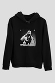 Devo Baskılı Unisex Siyah Hoodie