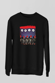 Devo Baskılı Unisex Siyah Sweatshirt