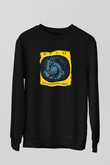 Devo Baskılı Unisex Siyah Sweatshirt