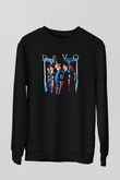 Devo Baskılı Unisex Siyah Sweatshirt
