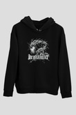 Devourment Baskılı Unisex Siyah Kapüşonlu Sweatshirt