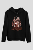Devourment Baskılı Unisex Siyah Kapüşonlu Sweatshirt