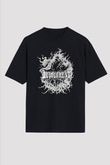 Devourment Baskılı Unisex Siyah Oversize Tişört - Tshirt