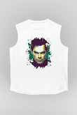 Dexter Baskılı Beyaz Unisex Kolsuz Tişört - Tshirt