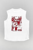 Dexter Baskılı Beyaz Unisex Kolsuz Tişört - Tshirt