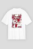 Dexter Baskılı Beyaz Unisex Oversize Tişört - Tshirt
