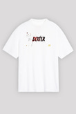 Dexter Baskılı Beyaz Unisex Oversize Tişört - Tshirt