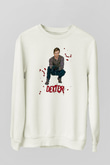 Dexter Baskılı Beyaz Unisex Sweatshirt