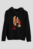 Dexter Baskılı Unisex Siyah Kapüşonlu Sweatshirt