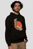 Dexter Baskılı Unisex Siyah Kapüşonlu Sweatshirt