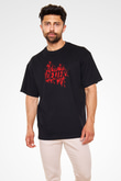Dexter Baskılı Unisex Siyah Oversize Tişört - Tshirt