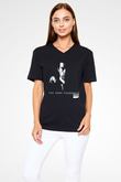 Dexter Baskılı Unisex Siyah V Yaka Tişört - Tshirt
