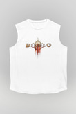 Diablo Beyaz Unisex Kolsuz Tişört