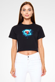 Diablo Siyah  Crop Top Tişört