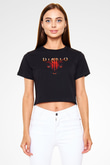 Diablo Siyah  Crop Top Tişört