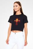 Diablo Siyah  Crop Top Tişört