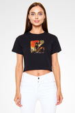 Diamond Head Baskılı Unisex Siyah Crop Top Tişört