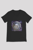 Diamond Head Baskılı Unisex Siyah V Yaka Tişört