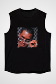 Diddy Baskılı Unisex Siyah Kolsuz Tişört