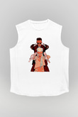 Die Antwoord Baskılı Beyaz Unisex Kolsuz Tişört - Tshirt