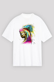 Die Antwoord Baskılı Beyaz Unisex Oversize Tişört - Tshirt