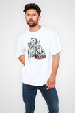 Die Antwoord Baskılı Beyaz Unisex Oversize Tişört - Tshirt