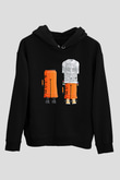 Die Antwoord Baskılı Unisex Siyah Kapüşonlu Sweatshirt