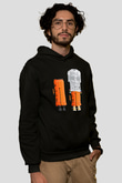 Die Antwoord Baskılı Unisex Siyah Kapüşonlu Sweatshirt