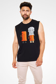 Die Antwoord Baskılı Unisex Siyah Kolsuz Tişört - Tshirt