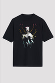 Die Antwoord Baskılı Unisex Siyah Oversize Tişört - Tshirt