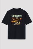 Die Krupps Baskılı Unisex Siyah Oversize Tişört