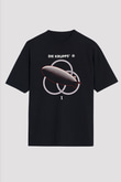 Die Krupps Baskılı Unisex Siyah Oversize Tişört
