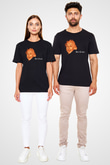 Dil Çıkaran Albert Einstein Baskılı Unisex Siyah Tişört