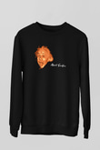 Dil Çıkaran Albert Einstein Baskılı Unisex Siyah Sweatshirt
