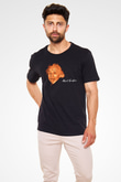 Dil Çıkaran Albert Einstein Baskılı Unisex Siyah Tişört
