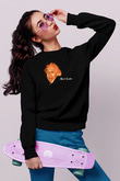 Dil Çıkaran Albert Einstein Baskılı Unisex Siyah Sweatshirt