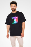 Dillon Francis Baskılı Unisex Oversize Siyah Tişört