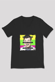 Dillon Francis Baskılı Unisex Siyah V Yaka Tişört