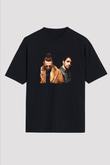 Dimitri Vegas & Like Mike Baskılı Unisex Oversize Siyah Tişört