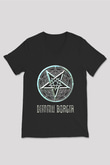 Dimmu Borgir Baskılı Unisex Siyah V Yaka Tişört - Tshirt