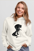 Dinosaur Jr Baskılı Beyaz Unisex Kapüşonlu Sweatshirt