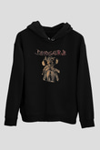 Dinosaur Jr Baskılı Unisex Siyah Kapüşonlu Sweatshirt