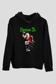 Dinosaur Jr Baskılı Unisex Siyah Kapüşonlu Sweatshirt