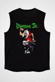 Dinosaur Jr Baskılı Unisex Siyah Kolsuz Tişört - Tshirt