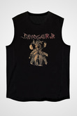 Dinosaur Jr Baskılı Unisex Siyah Kolsuz Tişört - Tshirt