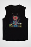 Dinosaur Jr Baskılı Unisex Siyah Kolsuz Tişört - Tshirt